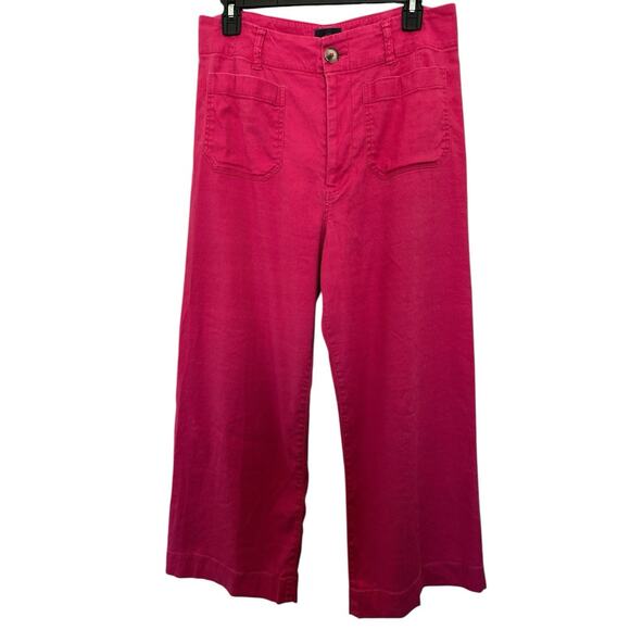 Anthropologie Maeve The Colette Cropped Wide-Leg Pants in rose Size 30 - Picture 6 of 12